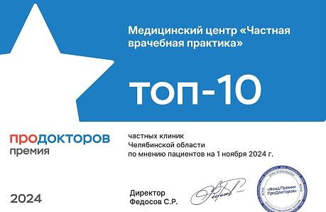 Наша клиника стала победителенм Всероссийской премии ПроДокторов 2024